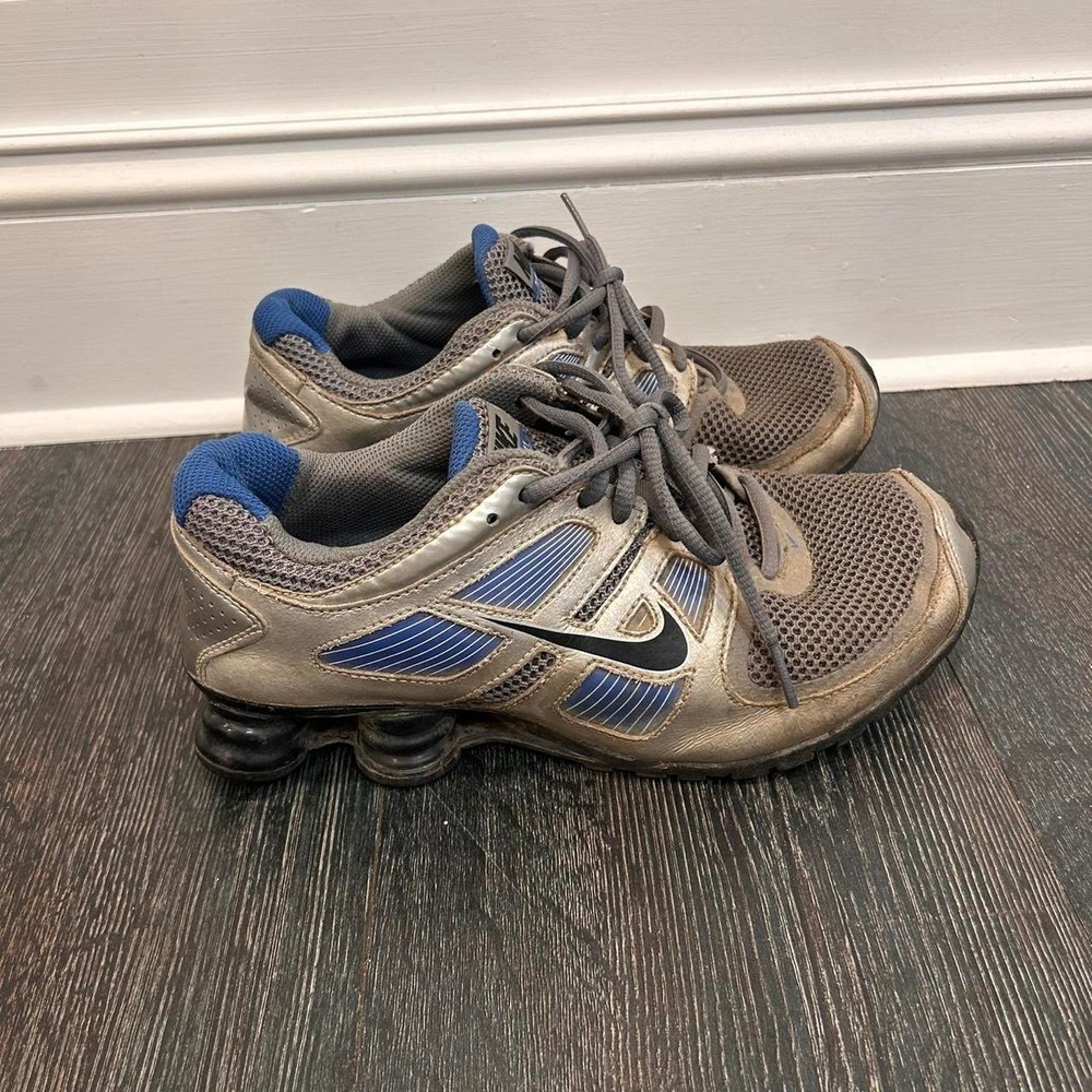 Nike Shox Turbo 11 Y2K Running Shoes Silver Blue Size 6Y
